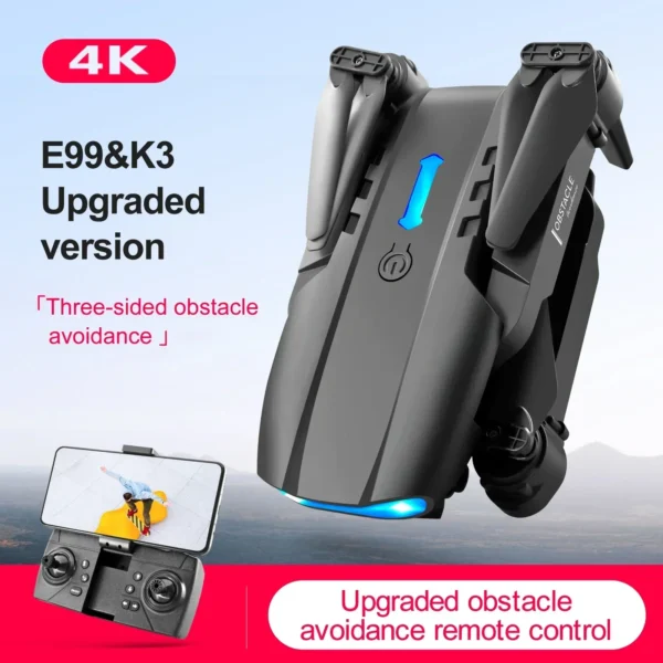 New E99 K3 Mini Drone 4K Professional Dual HD Camera Three Sided Obstacle Avoidance WiFi FPV Foldable Quadcopter Sell Apron - 图片 2