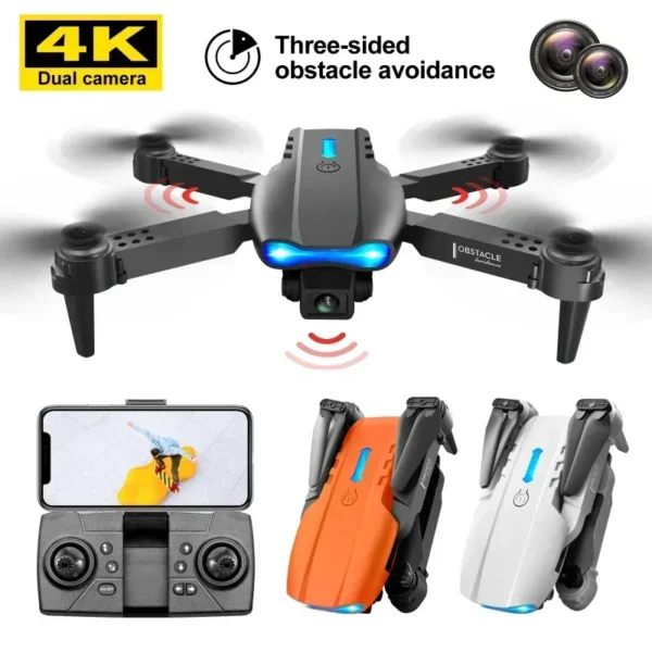 New E99 K3 Mini Drone 4K Professional Dual HD Camera Three Sided Obstacle Avoidance WiFi FPV Foldable Quadcopter Sell Apron - 图片 4